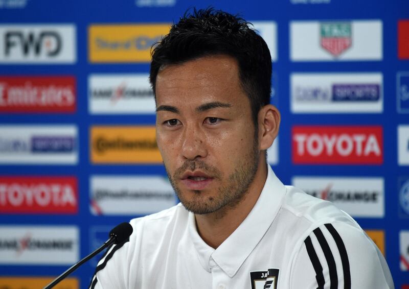 Japan's player Maya Yoshida attends the pre-match press conference ahead of the AFC Asian Cup final match against Qatar at the Zayed Sports City Stadium in Abu Dhabi.  AFP