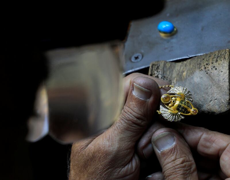 An employee in the workshop at Bajocchi Jewellers. Reuters