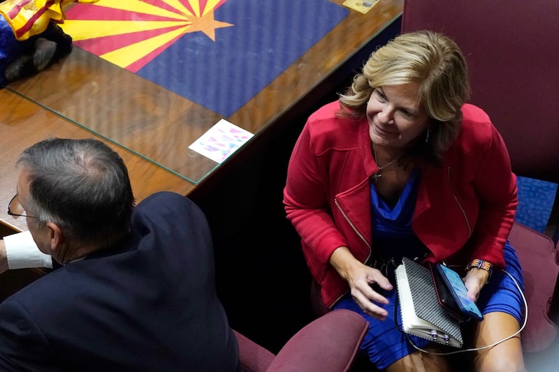 Chairwoman of the Arizona Republican Party Kelli Ward led the charge to pressure Maricopa County officials to invalidate the results of the 2020 presidential election. Ms Ward also said that 'outside agitators' were responsible for the deadly attack. AP