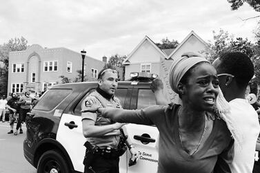 A woman at a protest in Minneapolis. Patience Zalanga / Via @patiencezalanga