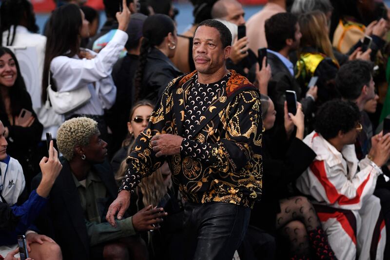 French actor and musician JoeyStarr presents a creation by Marine Serre. AFP