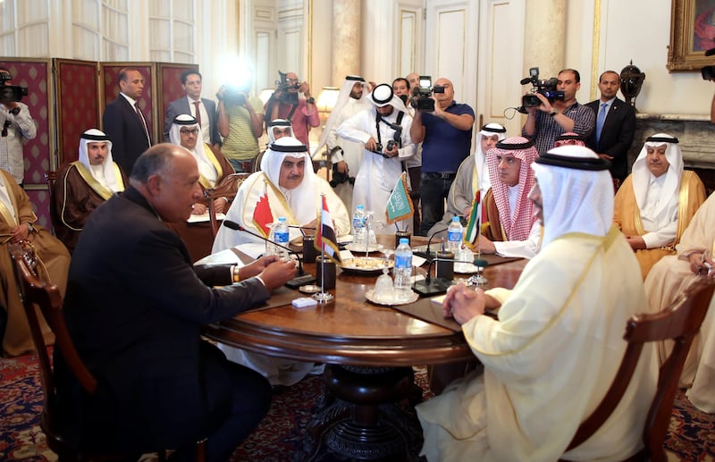 The four countries issued a joint statement saying they had received the Qatari response and would respond "at the right time". Khaled Elfiqi / Pool