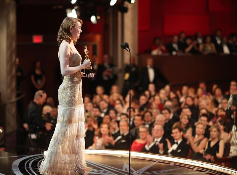 Actress Emma Stone accepts Best Actress for 'La La Land' during this week's Academy Awards (Christopher Polk/Getty Images/AFP)