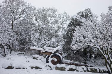 An old mobile artillery piece sits in a memorial site near the Quneitra border crossing between Syria and the Israeli-controlled Golan Heights. AP 