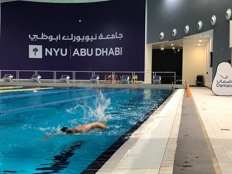 Every Saturday from 9am to 11am, Abu Dhabi residents will be able to use the Olympic-sized swimming pool at New York University Abu Dhabi. Courtesy NYUAD