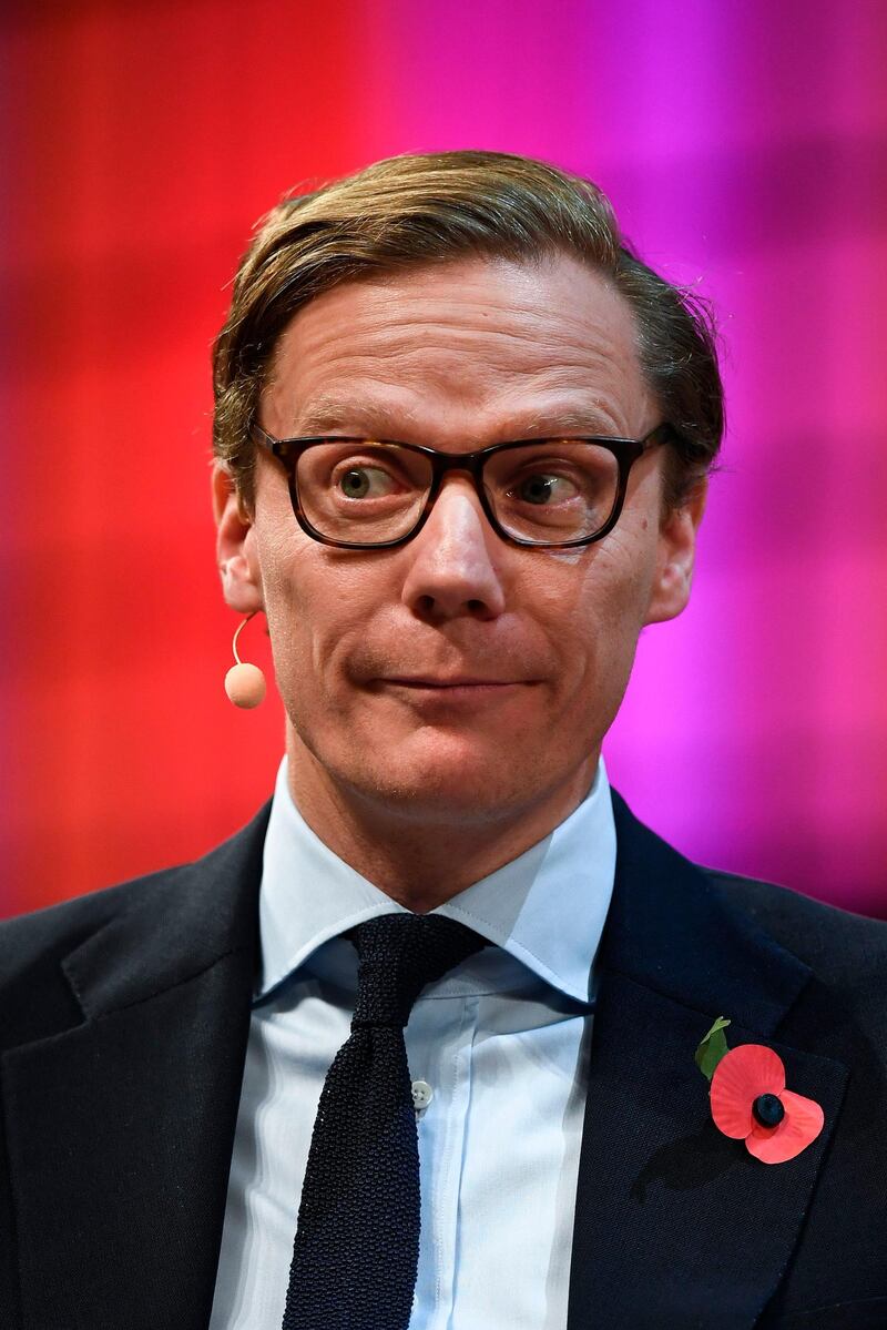 (FILES) In this file photo taken on November 09, 2017 Cambridge Analytica's chief executive officer Alexander Nix gives an interview during the 2017 Web Summit in Lisbon on November 9, 2017. 
Cambridge Analytica is a private company for strategic communication and data analysis at the heart of a scandal over the use of personal data collected on Facebook. A subsidiary of Strategic Communications Laboratories (SCL), Cambridge Analytica (CA) has offices in New York, Washington and London and is directed by Alexander Nix. / AFP PHOTO / PATRICIA DE MELO MOREIRA