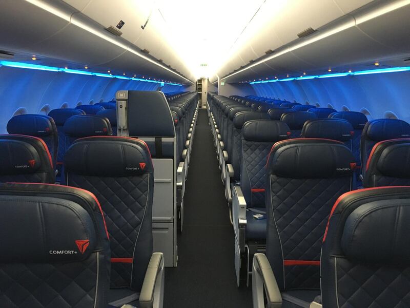Delta airlines are reducing seat recline in order to diffuse passenger tension in the air. Courtesy Delta News Hub
