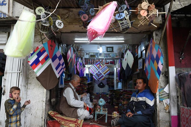 A kite shop in Shor Bazaar in Kabul.