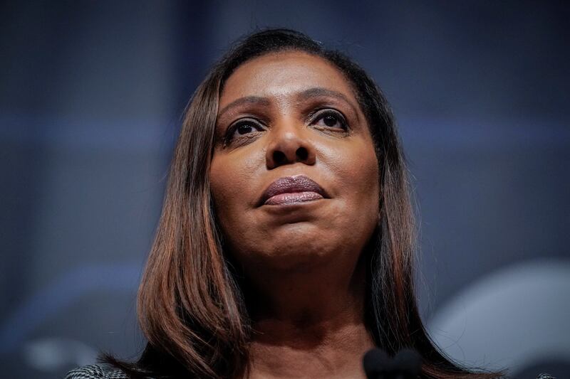 New York state Attorney General Letitia James says a more than three-year investigation has found evidence that the Trump Organisation misstated asset valuations to get favourable loans and tax breaks. AP

