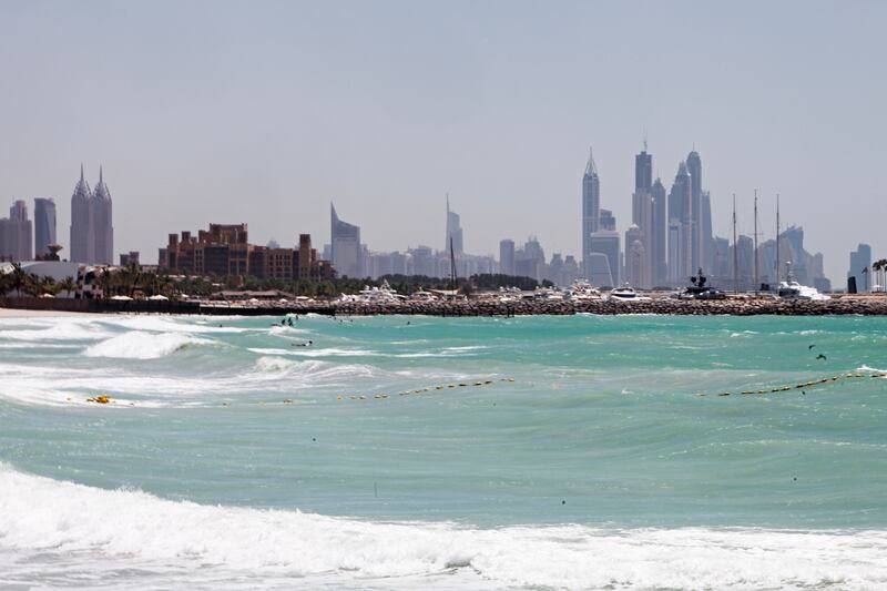 May 18, 2013, Dubai, UAE:

Despite warnings of heavy winds it was rather calm outside in Dubai today. 

Seen here is the Umm Suqeim beach, which is well known for attracting kite surfers. 

Lee Hoagland/The National