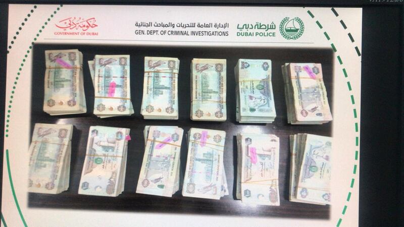 Dubai Police have arrested a gang for allegedly stealing Dh7 million from two Asian brothers after threatening them with sharp-edged weapons. Courtesy: Dubai Police