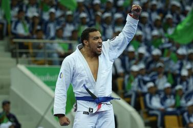 Faisal Al Ketbi won a gold medal as part of the UAE jiu-jitsu team at the 2018 Asian Games in Indonesia and hopes to add to his collection at the Abu Dhabi World Pro 2019. Courtesy UAEJJF