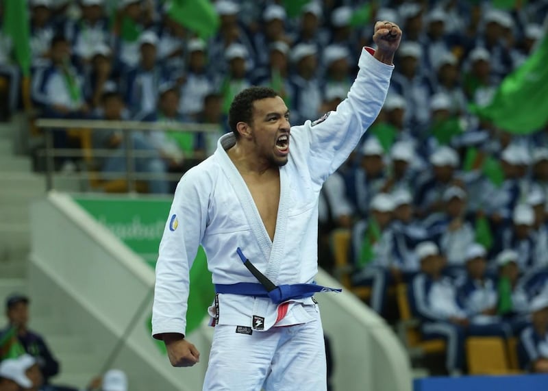 Faisal Al Ketbi won a gold medal as part of the UAE jiu-jitsu team at the 2018 Asian Games in Indonesia and hopes to add to his collection at the Abu Dhabi World Pro 2019. Courtesy UAEJJF