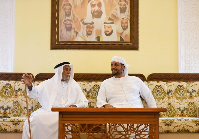 Abu Dhabi, United Arab Emirates - Father and son, Mohamed Buti Al Mazrouei, and Buti Al Mazrouei, at their home in Al Ain. Khushnum Bhandari for The National