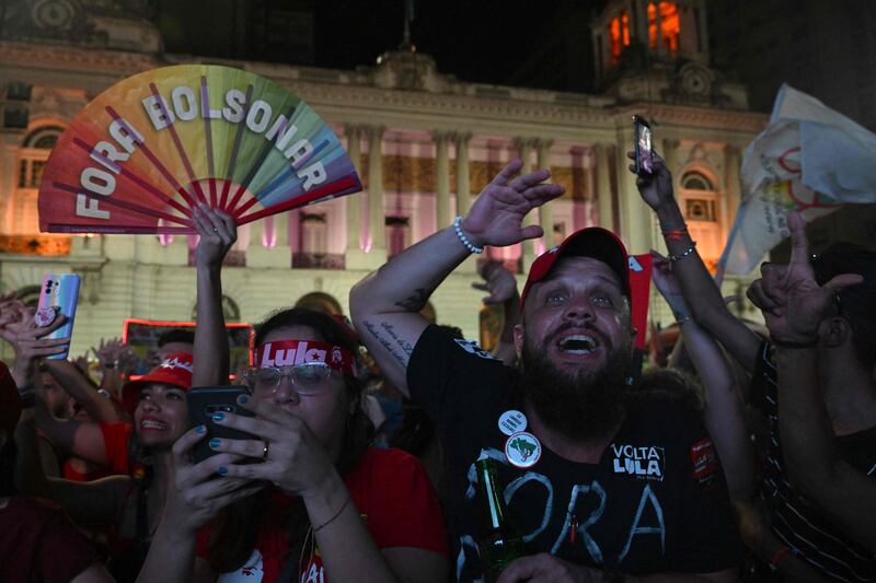 Supporters of Mr da Silva in Rio de Janeiro. AFP