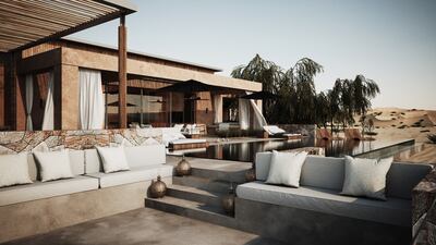 A render of a villa at The Ritz-Carlton Residences in Al Wadi nature reserve. Photo: RAK Holding
