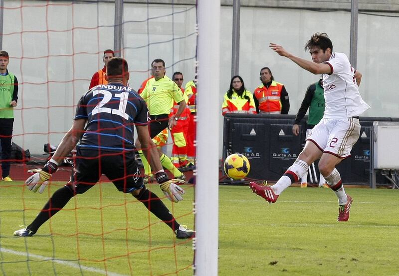 A rejuvenated Kaka, right, has scored once in each of AC Milan’s last three games. Antonio Parrinello / Reuters

