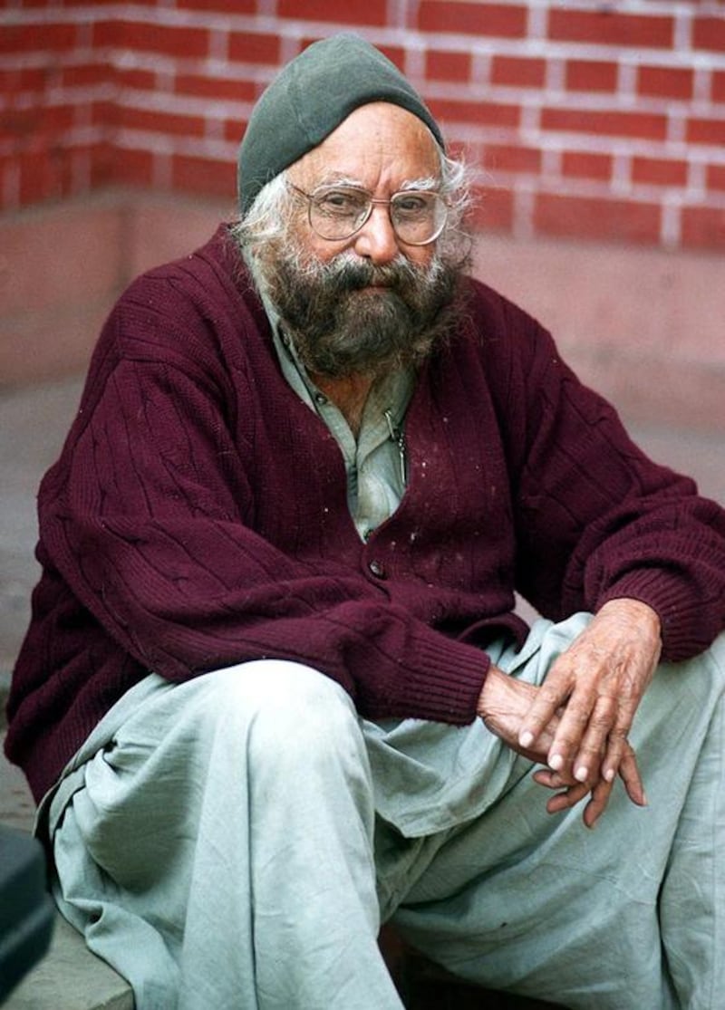 Khushwant Singh, one of India's best known writers and columnists, poses for a photograph early in 2004. He passed away at the age of 99 at his Delhi residence on March 20, 2014. AFP


