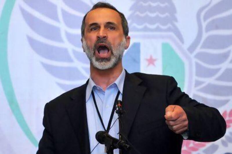 Moaz Al Khatib has resigned as president of the country’s main opposition group, the Syrian National Coalition.