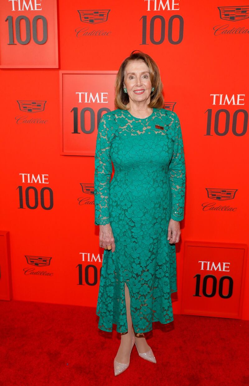 Nancy Pelosi arrives on the red carpet for the Time 100 Gala at the Lincoln Center in New York on April 23, 2019. AFP