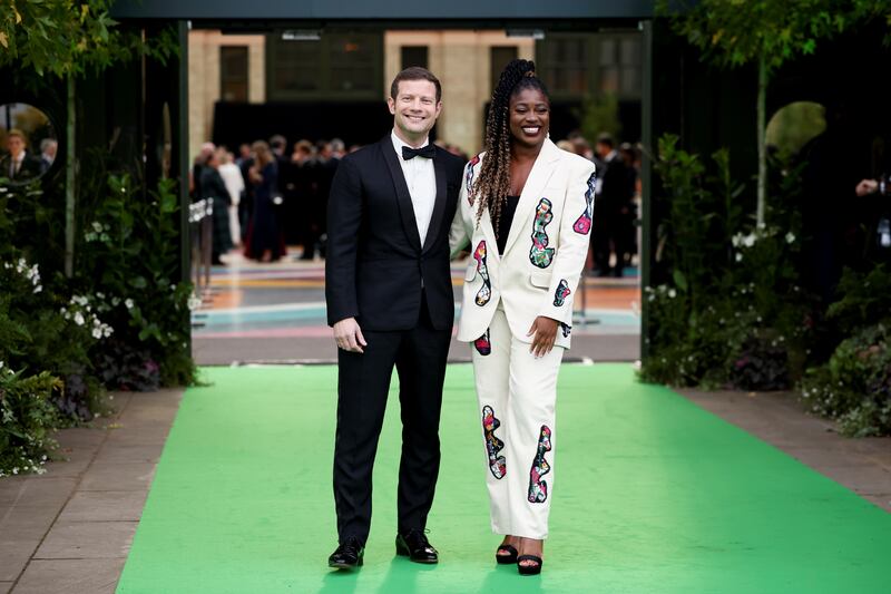 Presenters Dermot O’Leary and Clara Amfo arrive at the Earthshot awards ceremony. Reuters