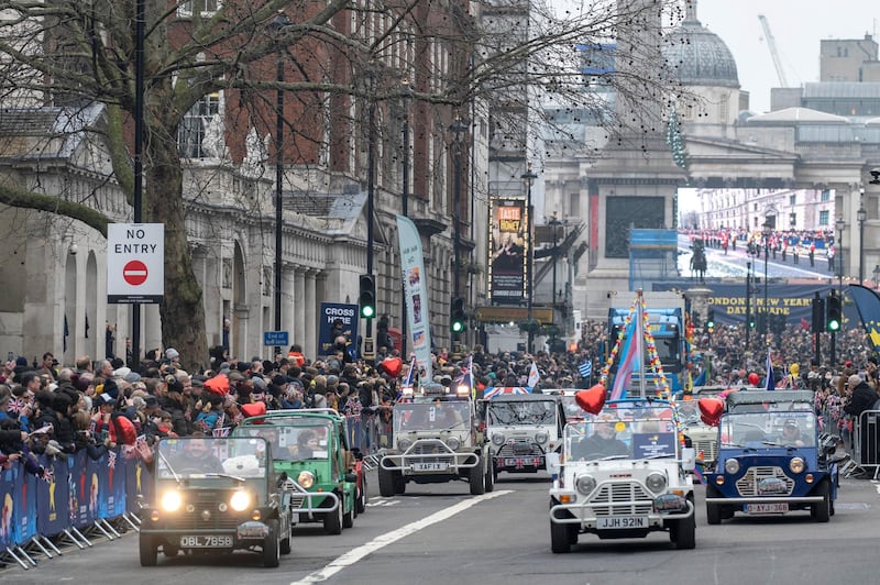 The London New Year's Day Parade on the 1st January 2020 in London in the United Kingdom. The London New Year's Day Parade is an annual parade through the streets of the West End of London on 1st January. The parade first took place in 1987. (photo by Sam Mellish / In Pictures via Getty Images)