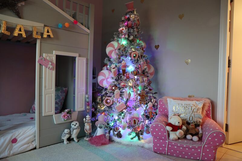 The quirky Christmas tree in Saadi's daughter's room