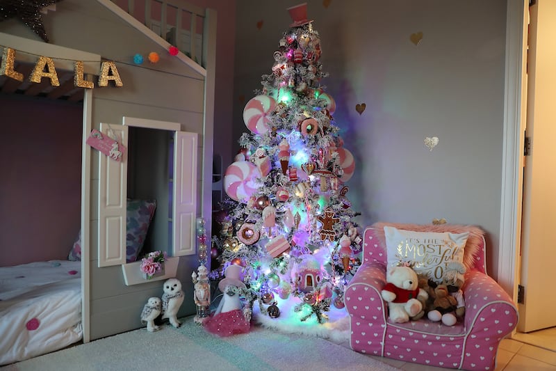 The quirky Christmas tree in Saadi's daughter's room