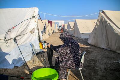 Tents set up for displaced Palestinians who have fled fighting in Gaza. Getty Images
