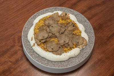 The black truffle 'sushi rice' risotto. Antonie Robertson / The National