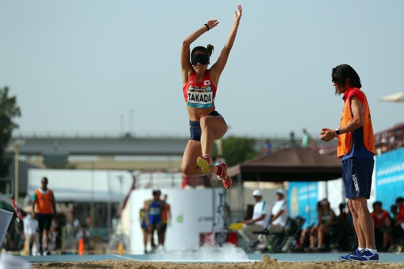 Chiaki Takada of Japan in action during the Women's Long Jump T11. EPA