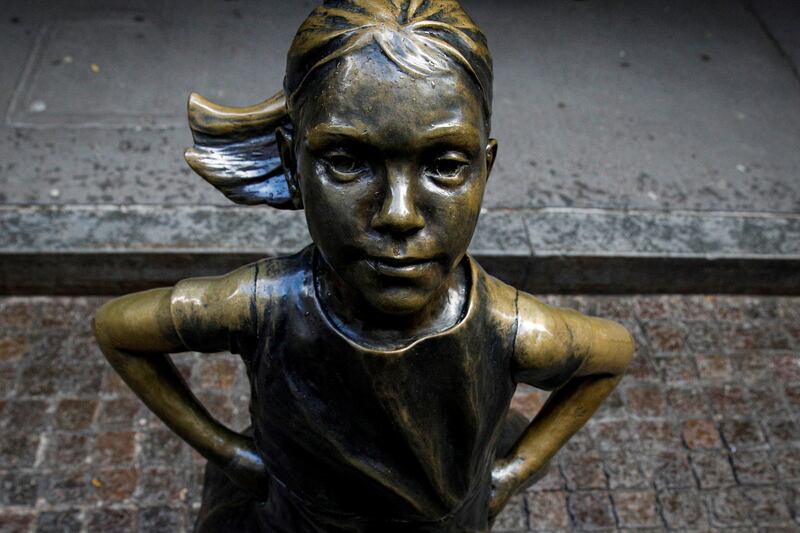 The Fearless Girl statue is seen outside of the New York Stock Exchange (NYSE) in New York, New York. Reuters