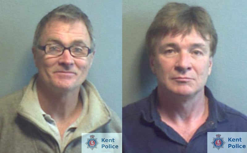 Experienced diver Nigel Ingram (left) dived down to the wreck of the Hermes to steal from the sunken ship. John Blight owned the trawler used to retrieve relics from the bottom of the sea. Courtesy Kent Police)