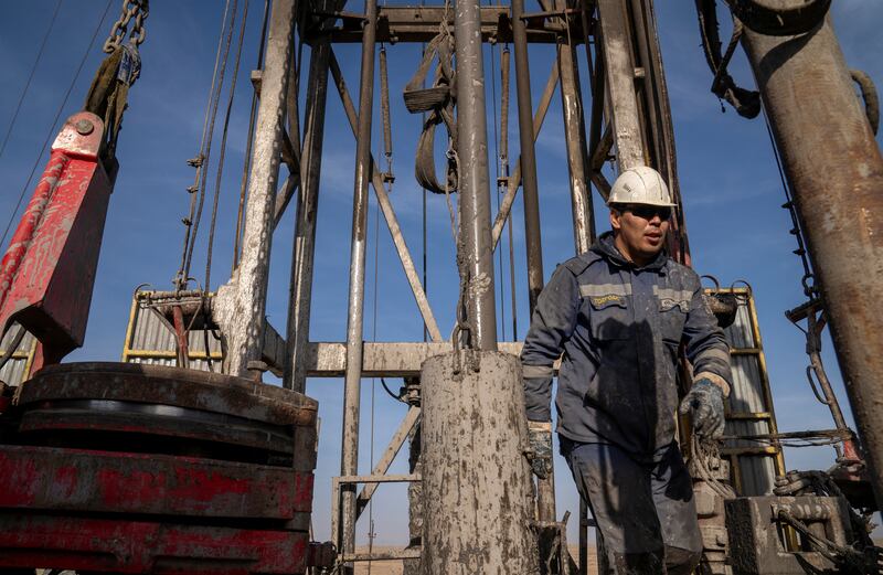 A worker operates a drilling rig at the Zhetybay field in Kazakhstan's Mangystau region. Supply growth for crude oil in 2023 exceeded expectations, resulting in a less undersupplied market, analysts say. Reuters