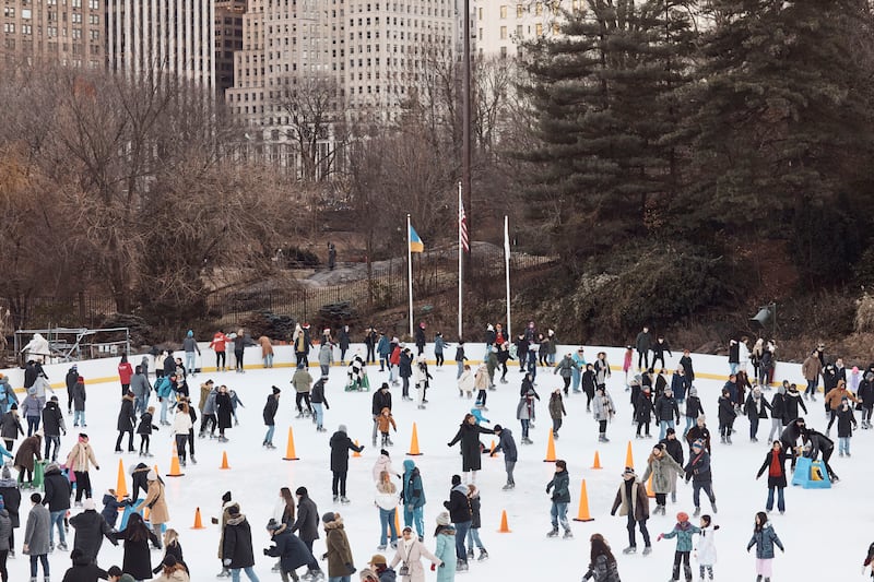 Christmas Day ice skating in Central Park, New York. AP