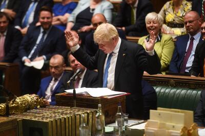 Prime Minister Boris Johnson during his final Prime Minister's Questions in the House of Commons, London. AFP