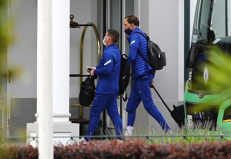 Chelsea manager Thomas Tuchel at the team hotel in Porto. Reuters