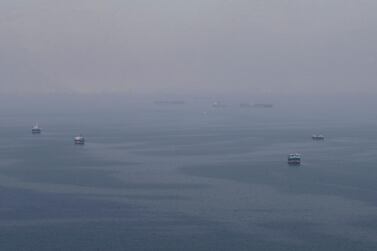 Omani dhows and cargo ships are seen sailing towards the Strait of Hormuz, which feeds to Fujairah, a global bunkering hub, on July 21, 2018. Reuters