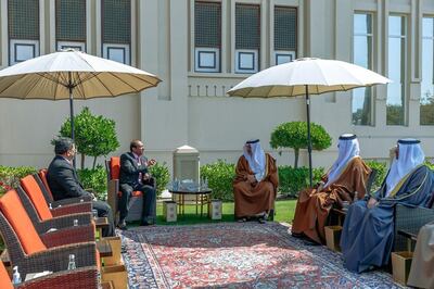 Bahraini Crown Prince and Prime Minister Salman bin Hamad with Yusuff Ali at Riffa Palace in Manama. Photo: Lulu Group