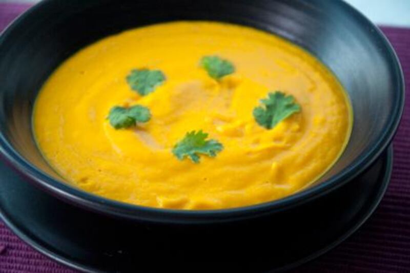Spiced carrot soup made with coconut milk. Courtesy Scott Price