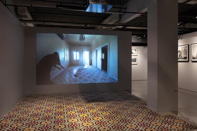 An installation shot that show's Dana Awartani's work on display. Divulgacao, Videobrasil