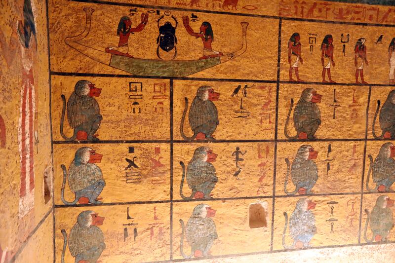 A mural inside the tomb. EPA