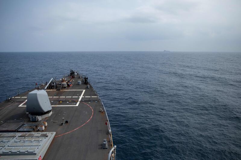 The USS Laboon operating in the Red Sea late last year. AFP