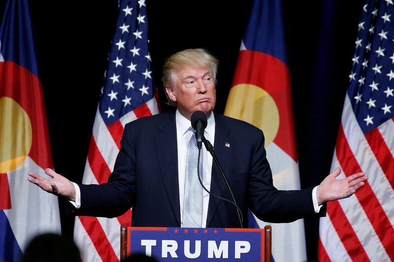 Republican presidential nominee Donald Trump speaks at a campaign rally in Colorado Springs. Reuters