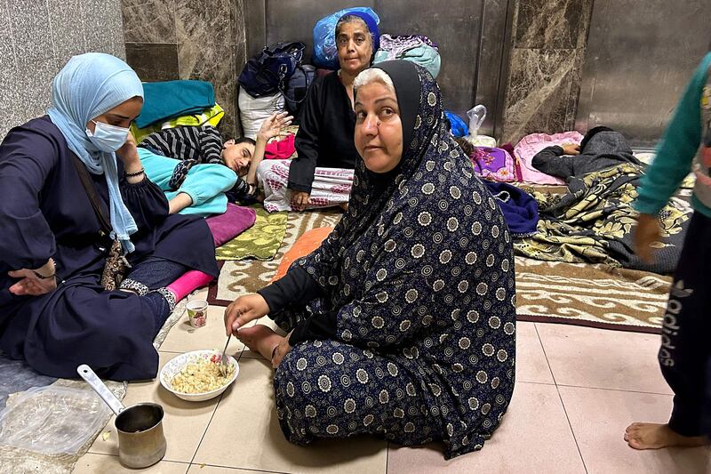 Thousands of internally displaced Palestinians have sought shelter at the hospital complex. AFP