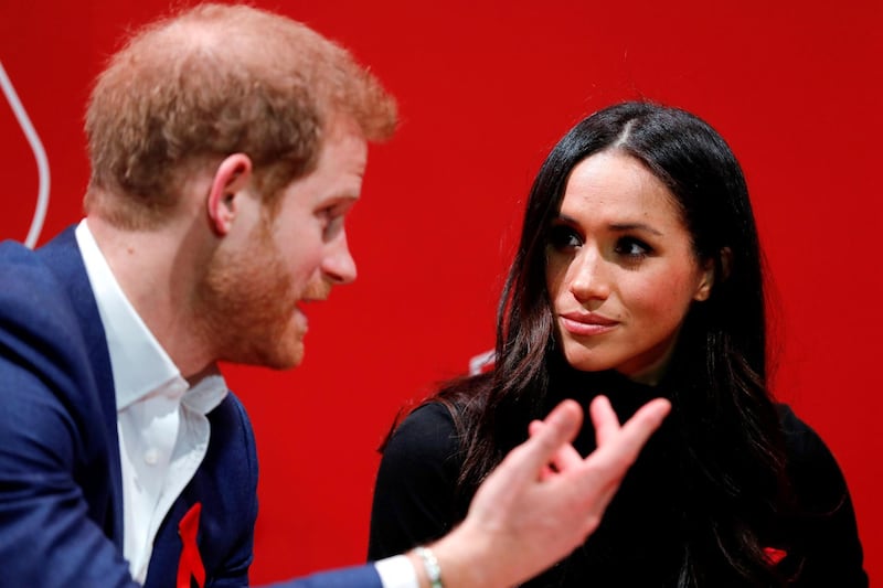 NOTTINGHAM, ENGLAND - DECEMBER 01:   Prince Harry and his fiancee US actress Meghan Markle visit the Terrence Higgins Trust World AIDS Day charity fair at Nottingham Contemporary on December 1, 2017 in Nottingham, England.  Prince Harry and Meghan Markle announced their engagement on Monday 27th November 2017 and will marry at St George's Chapel, Windsor in May 2018.  (Photo by Adrian Dennis - WPA Pool/Getty Images)