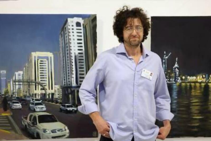 The Art Hub has hosted a group of Hungarian artists who painted their impressions of Abu Dhabi. An exhibit of the artwork, which includes artist Marton Takats, is on display at the Art Hub. Delores Johnson / The National