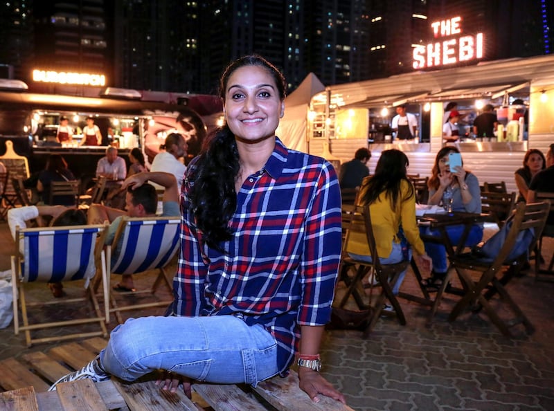 Dubai, U.A.E., January 21, 2017.  Portraits 
of Reema Shetty, who co-founded Foodsters company that develops Food
Trucks, Shebi and Burgeritch.
Victor Besa for The National
ID: 28526
Reporter:  Jessica Hill
Arts & Life *** Local Caption ***  VB_012117_al-Reema Shetty-15.jpg