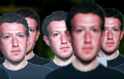 Cardboard cutouts depicting Facebook CEO Mark Zuckerberg are pictured during a demonstration ahead of a meeting between Zuckerberg and leaders of the European Parliament in Brussels, Belgium May 22, 2018. REUTERS/Francois Lenoir     TPX IMAGES OF THE DAY