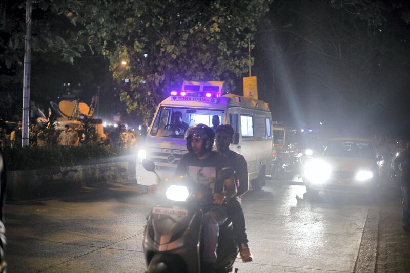 27 feb 2018 - Mumbai - INDIA.
The Ambulance carrying the dead Body of Sridevi arrives at her house in Green Acres at Lokhandwala complex in Mumbai.

(Subhash Sharma for The National)